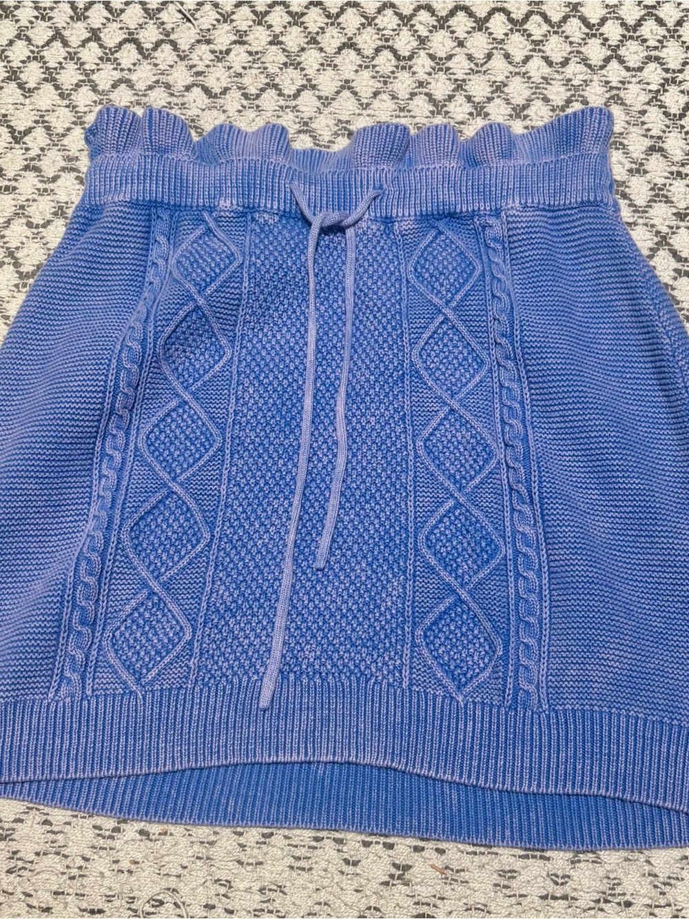 Free People Periwinkle Blue Cable Knit Mini Skirt